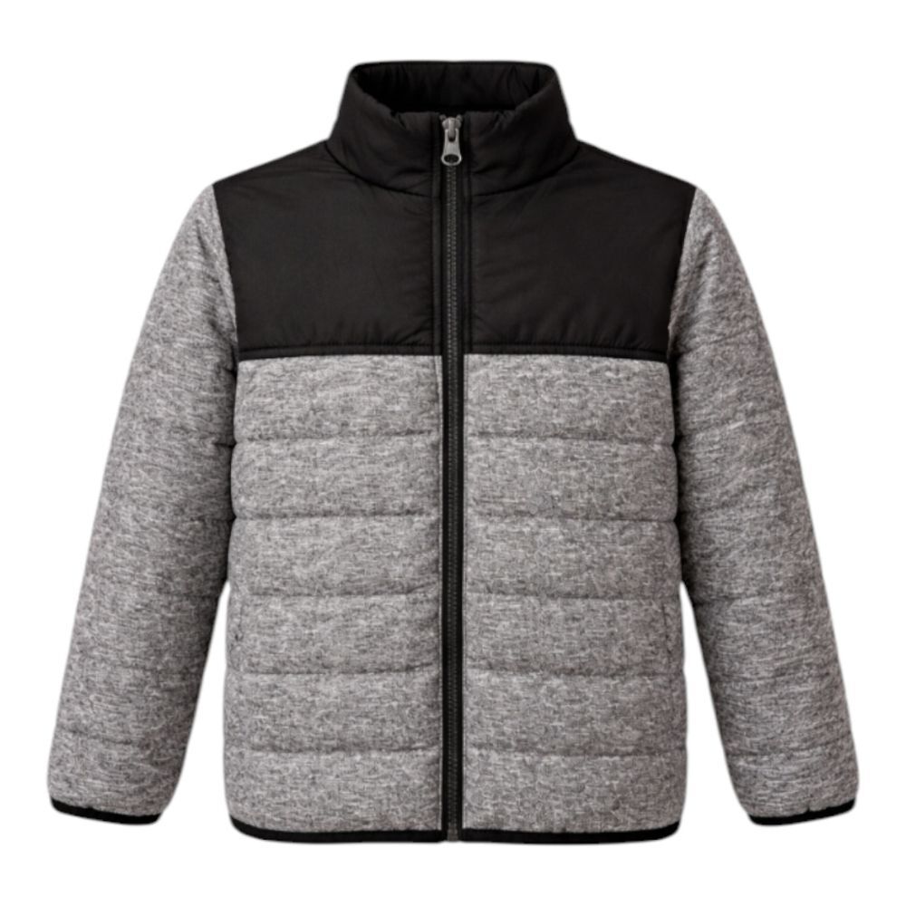Kids Headquarters Puffer Coat Jacket Gray Grey Blacj Kids Little Toddler Boy 4T